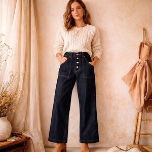 Mindful Wardrobe High-Rise Button-Fly Jeans Dark Indigo | Workwear Minimalist